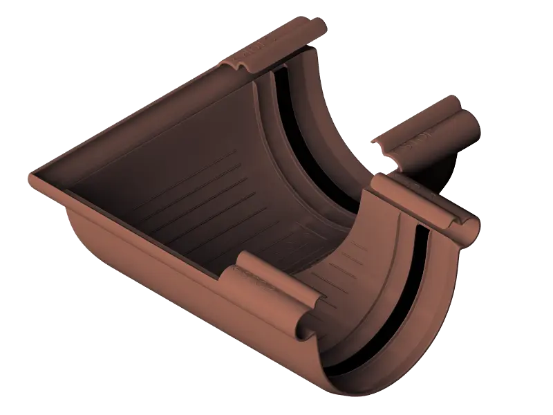 Угол желоба 90°, ПВХ, серия Элит, цвет Коричневый