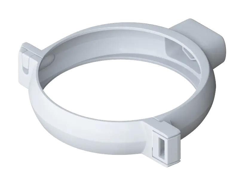 Хомут трубы, ПВХ, серия Элит, цвет Белый